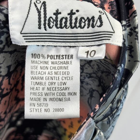 Vintage Notations Womens 80s Animal Print Satin Pleated Secretary Top Size 10 - Picture 3 of 7